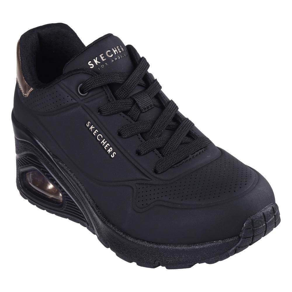 Zapatilla Mujer Uno Wedge Hi Steps Negro Skechers-4