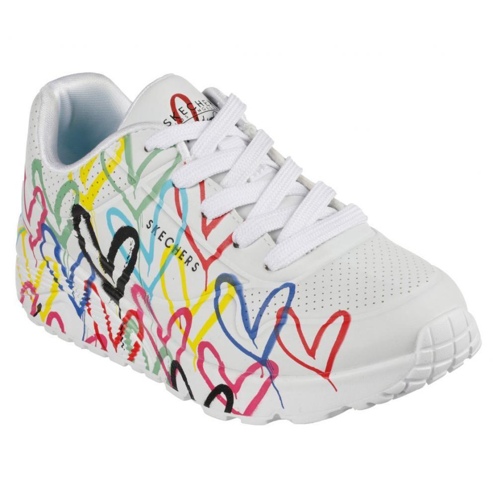 Zapatillas Niña Uno Lite Spread The Love Blanco Skechers-3