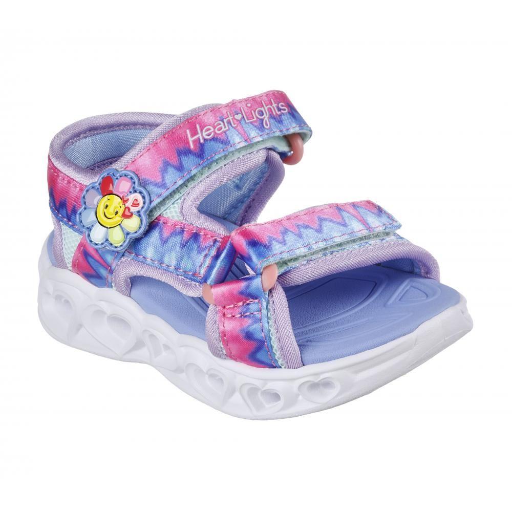 Sandalia Niña Heart Lights Sandals Miss V Morada Skechers-4
