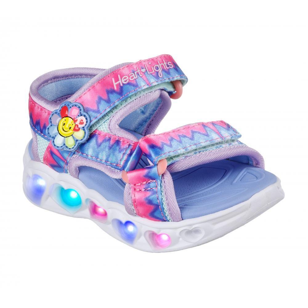 Sandalia Niña Heart Lights Sandals Miss V Morada Skechers-5