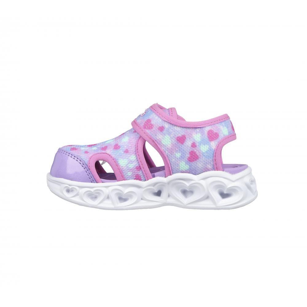 Sandalia Niña Heart Lights Rosado LV Skechers-3