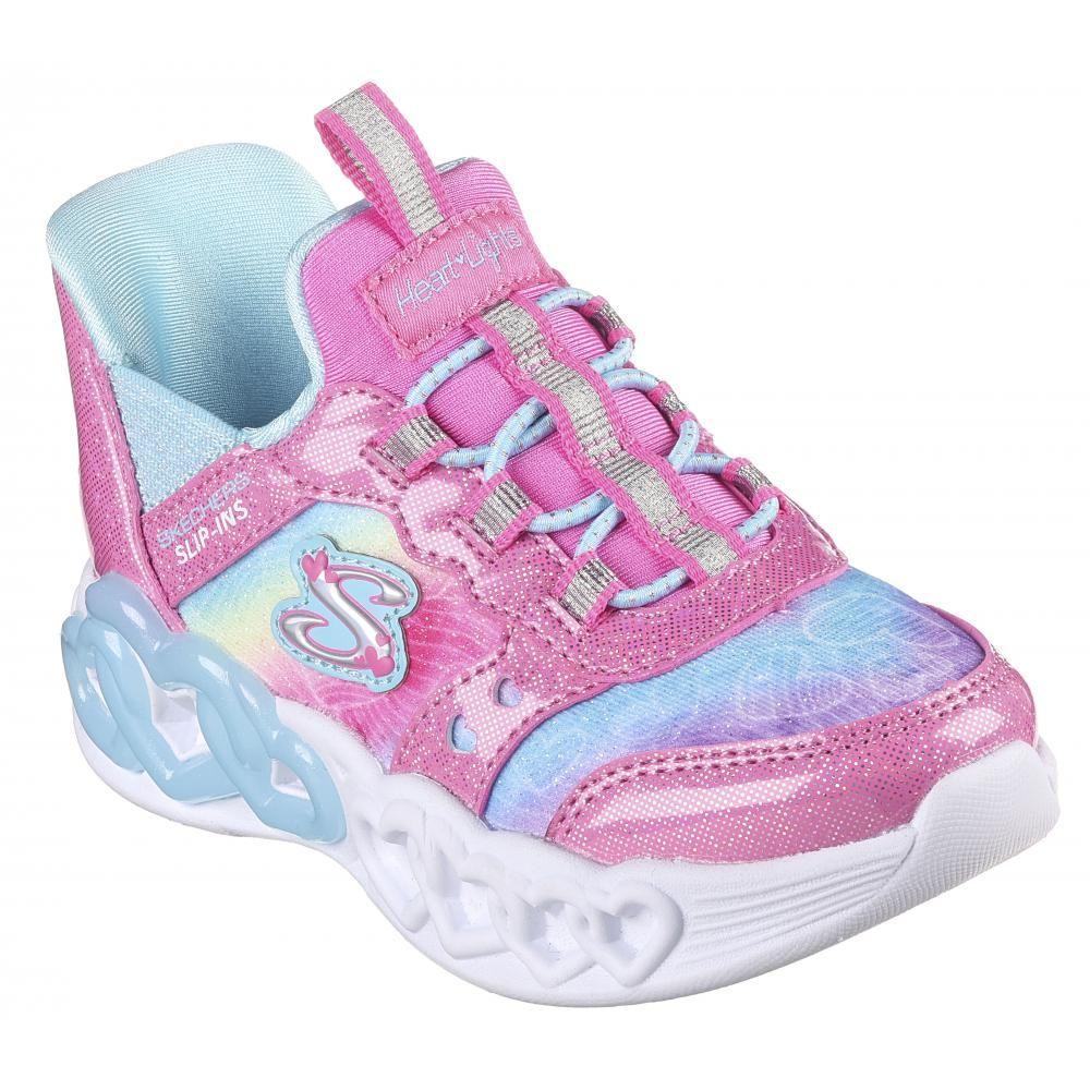 Zapatilla Niña Skechers Slip-ins: Heart Lights Rosado-3