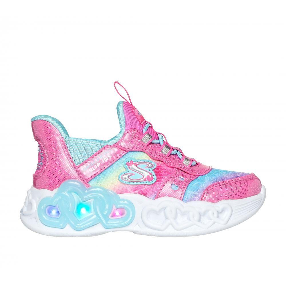 Zapatilla Niña Skechers Slip-ins: Heart Lights Rosado-4