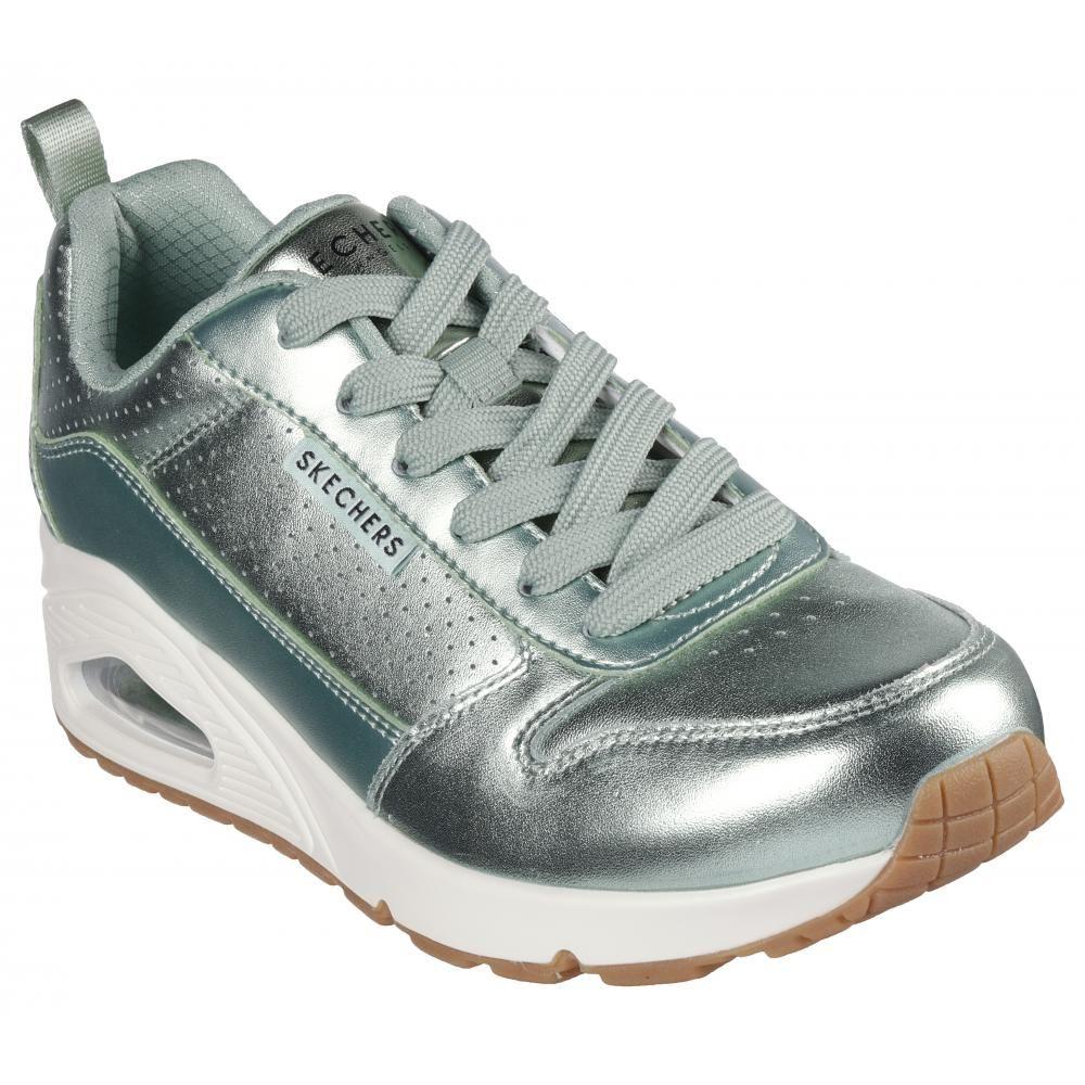 Zapatilla Mujer Uno Metallixs Celeste Skechers-4