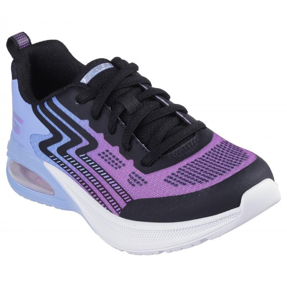 Zapatilla Niña Microspec Max Advance Neon Celeste Skechers-4