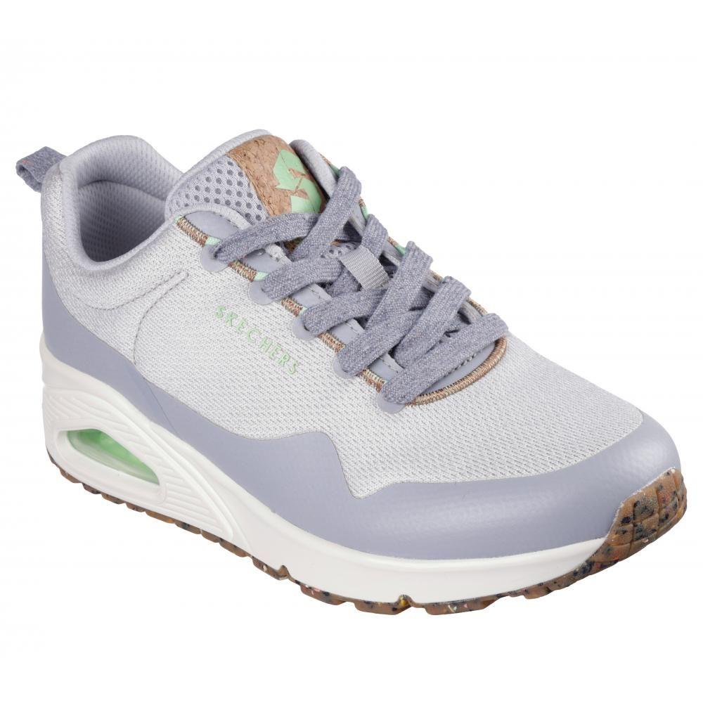 Zapatilla Mujer Uno Pla-Knit Gris Skechers-4