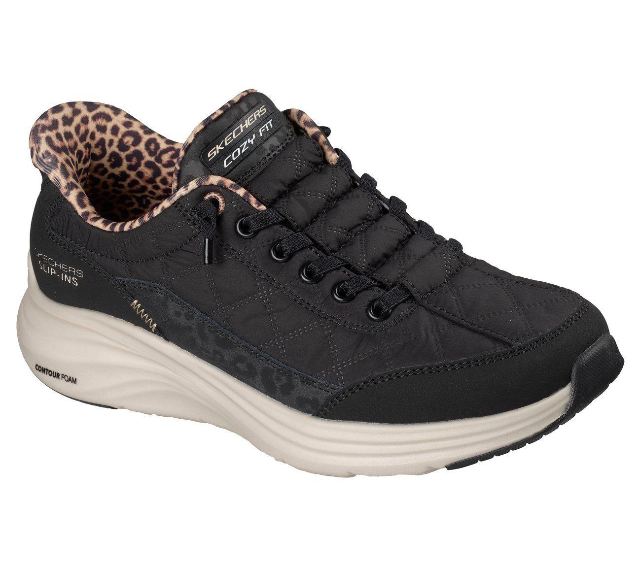 Zapatillas Mujer Slip-ins ContourFoam Leopard Negro Skechers-3