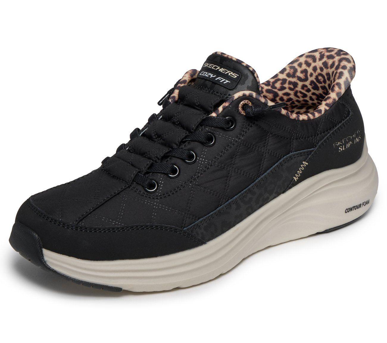 Zapatillas Mujer Slip-ins ContourFoam Leopard Negro Skechers-4