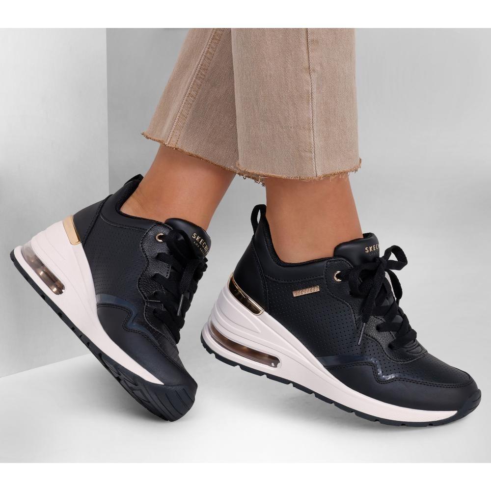 Zapatilla Mujer Million Air Hotter Air Negro Skechers-1