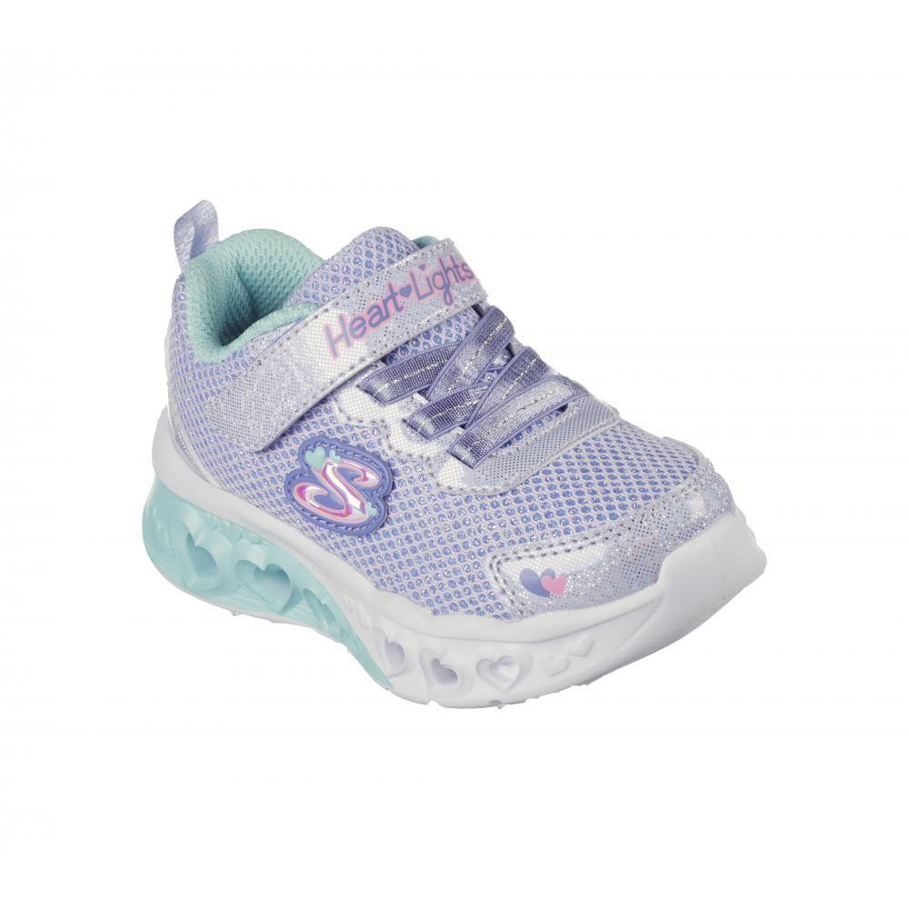 Zapatilla Niña Flutter Heart Lights Bring Morada Skechers-4