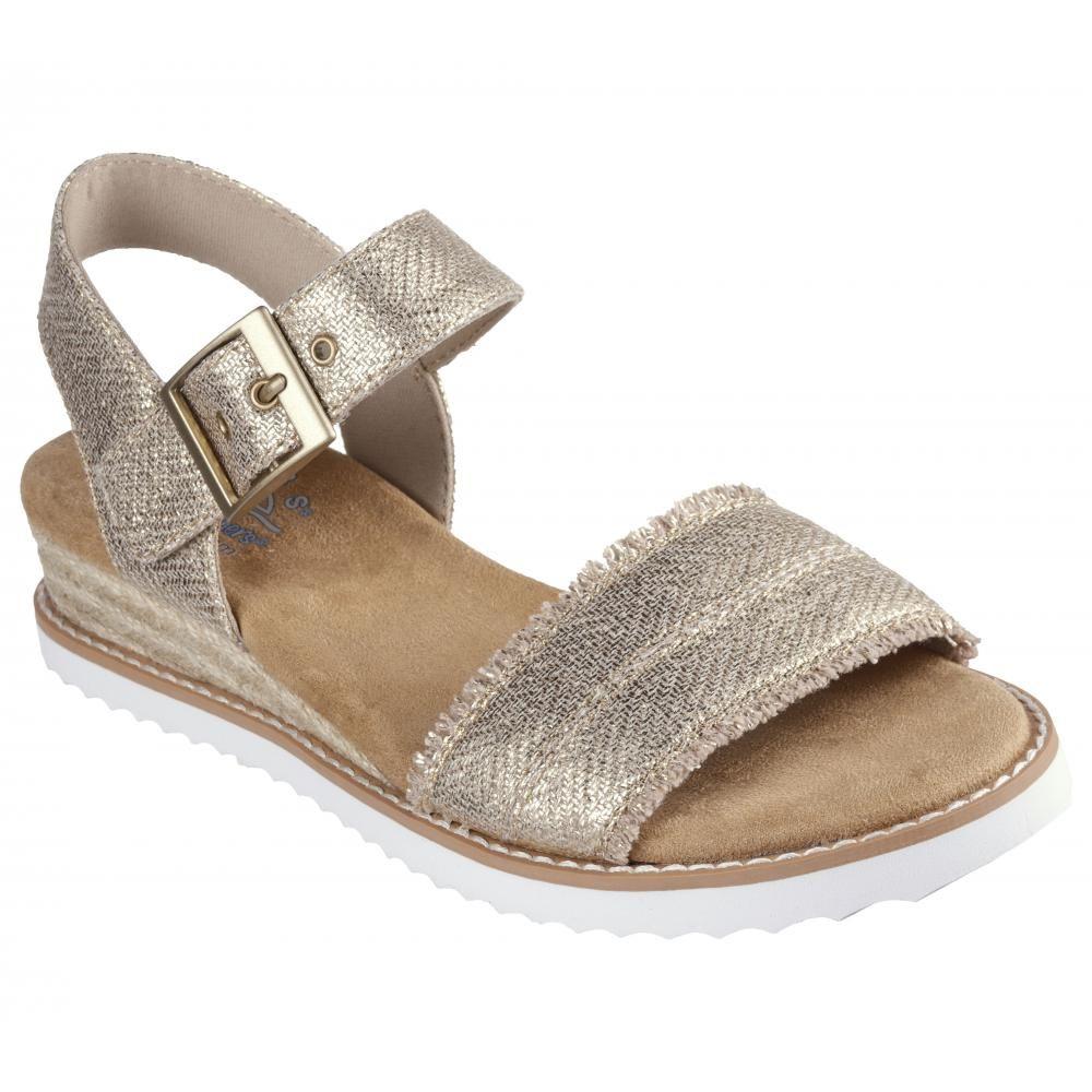 Sandalia Mujer Desert Kiss Gold Crush Dorada Skechers-4
