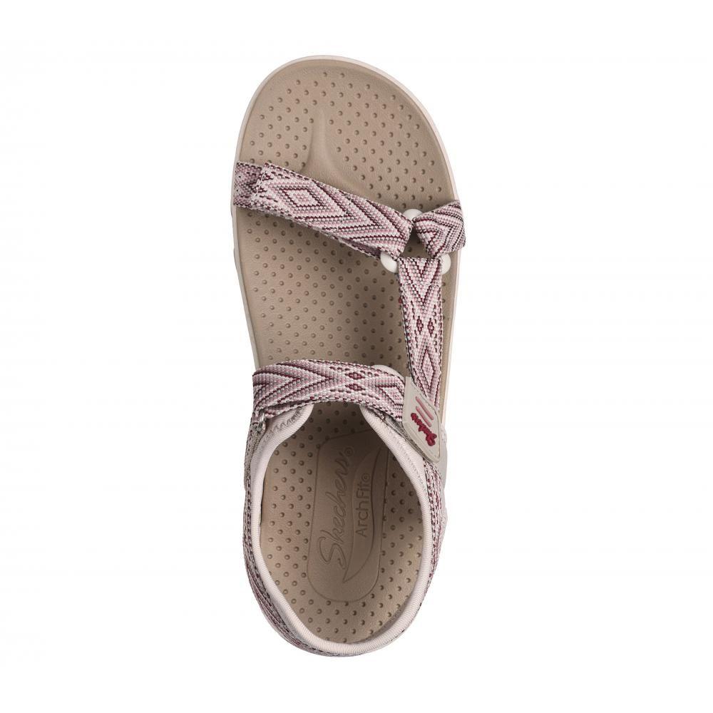 Sandalia Mujer Arch Fit Reggae Grounded Beige Skechers-1