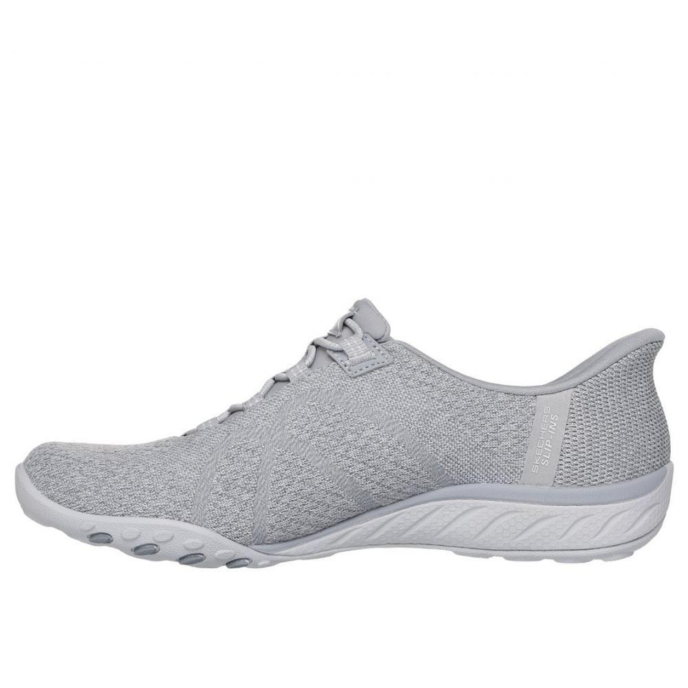Zapatillas Mujer Slipins Breathe Easy Knitty Gris Skechers-4