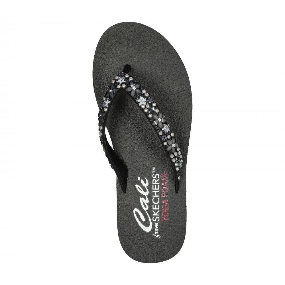 Sandalia Mujer Meditation Dancing Daisy Negro Skechers-2