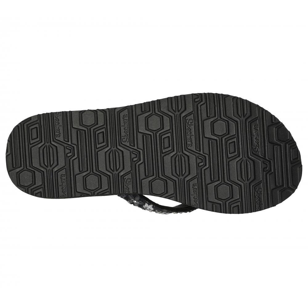 Sandalia Mujer Meditation Dancing Daisy Negro Skechers-3