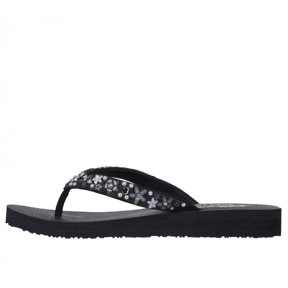 Sandalia Mujer Meditation Dancing Daisy Negro Skechers-4