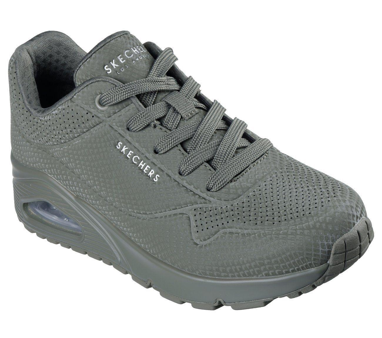 Zapatillas Mujer Uno Shiny Scale Verde Oliva Skechers-3