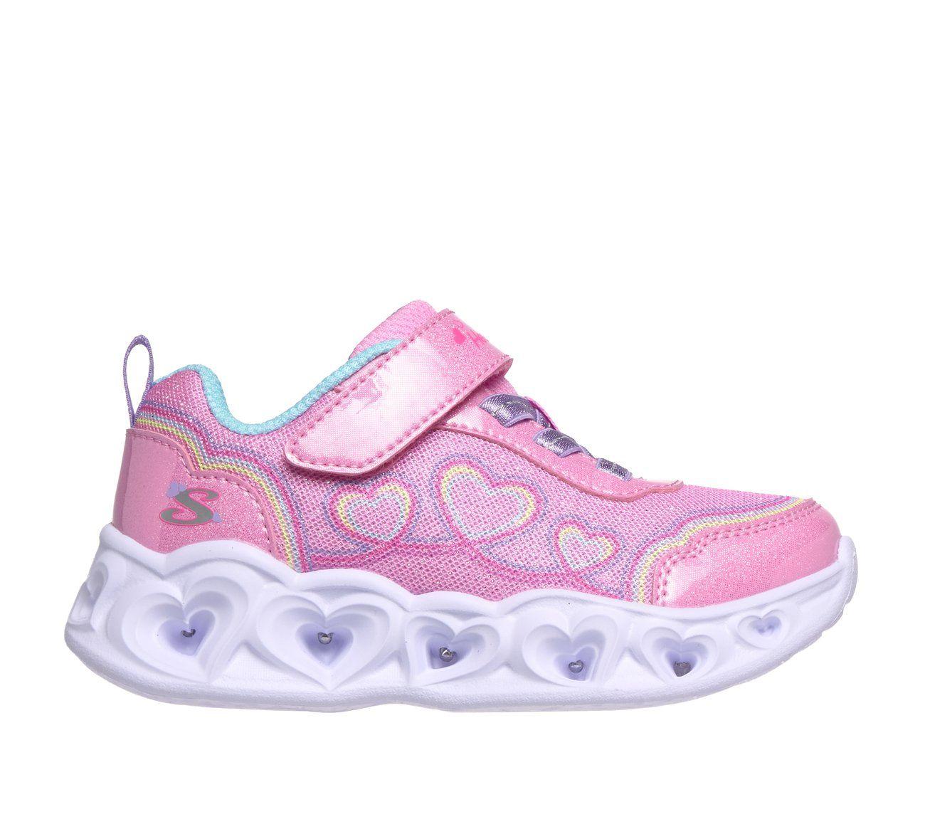 Zapatillas Niña-Infant Heart Lights Blanco rosado Skechers-0