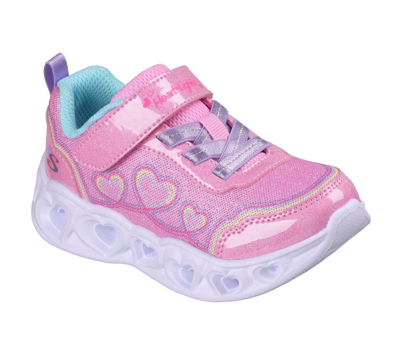 Zapatillas Niña-Infant Heart Lights Blanco rosado Skechers-1