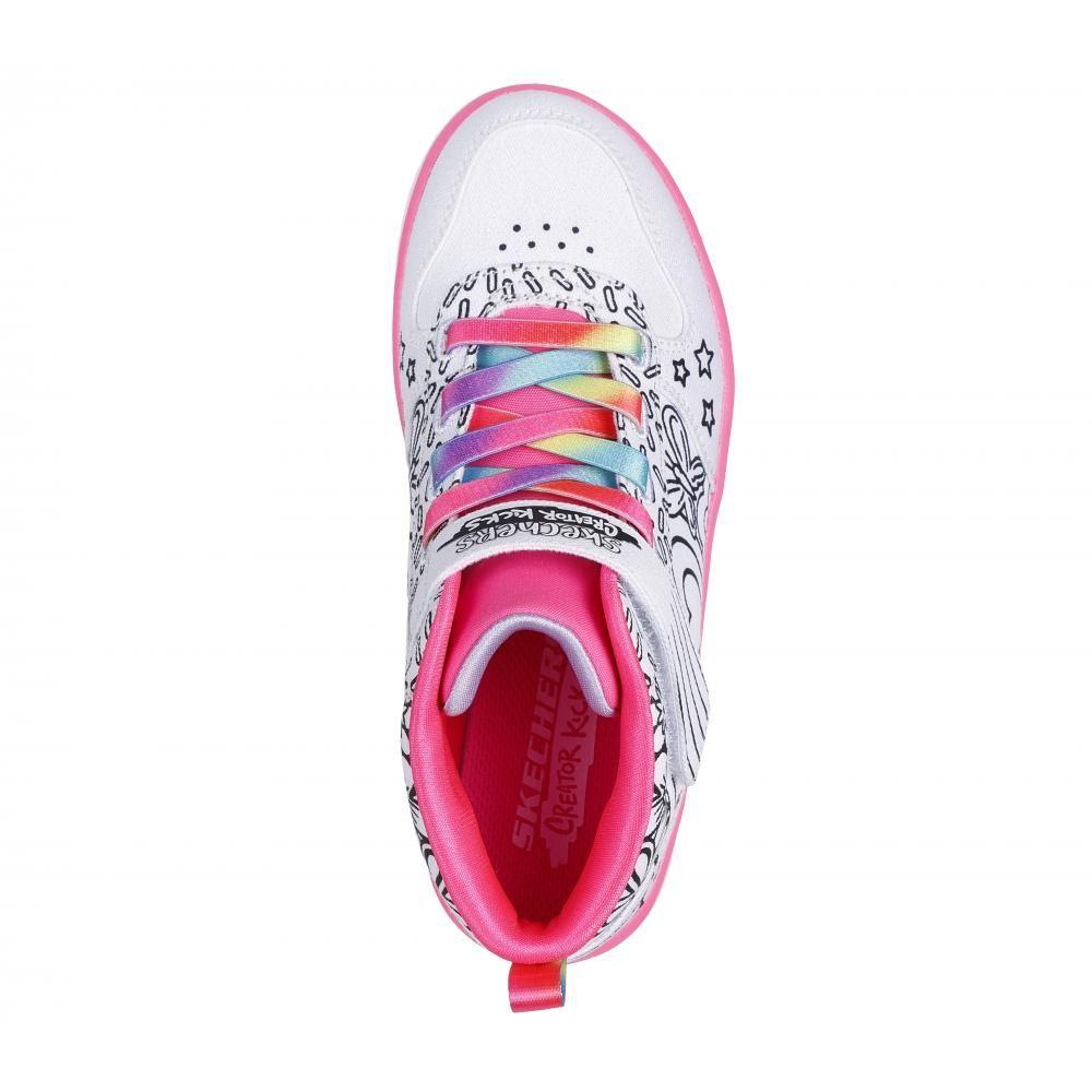 Zapatilla Niña Sport Court 92 Color Me Kicks Blanco Skechers-1
