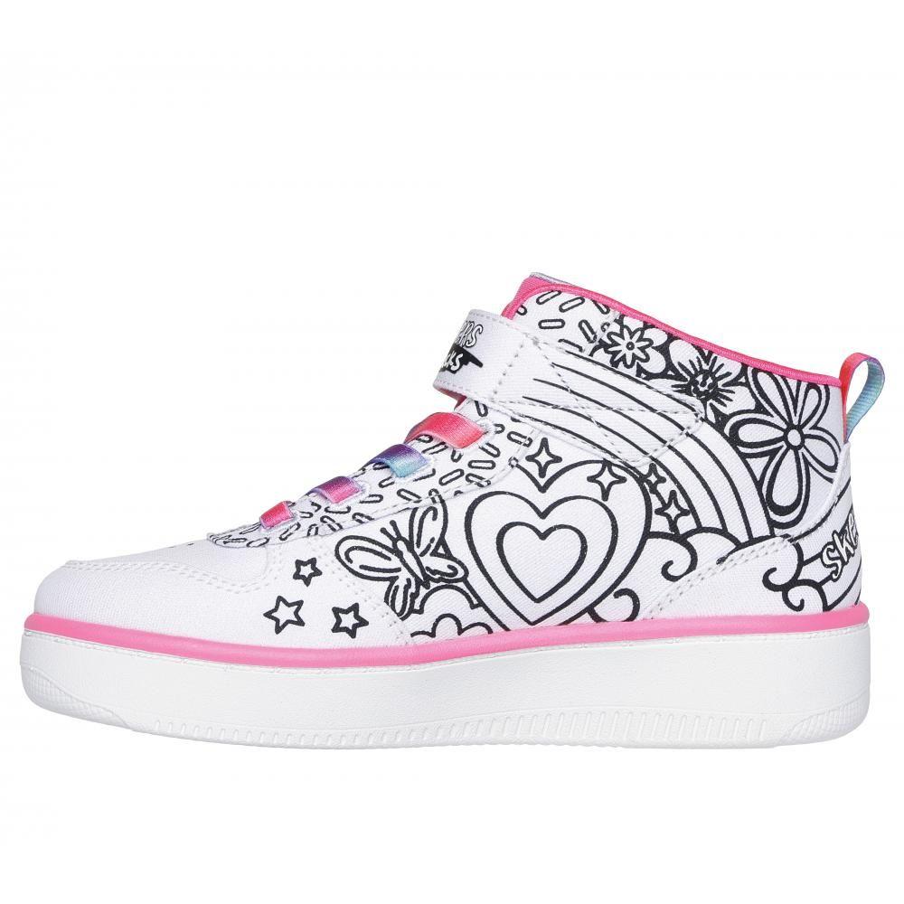 Zapatilla Niña Sport Court 92 Color Me Kicks Blanco Skechers-3