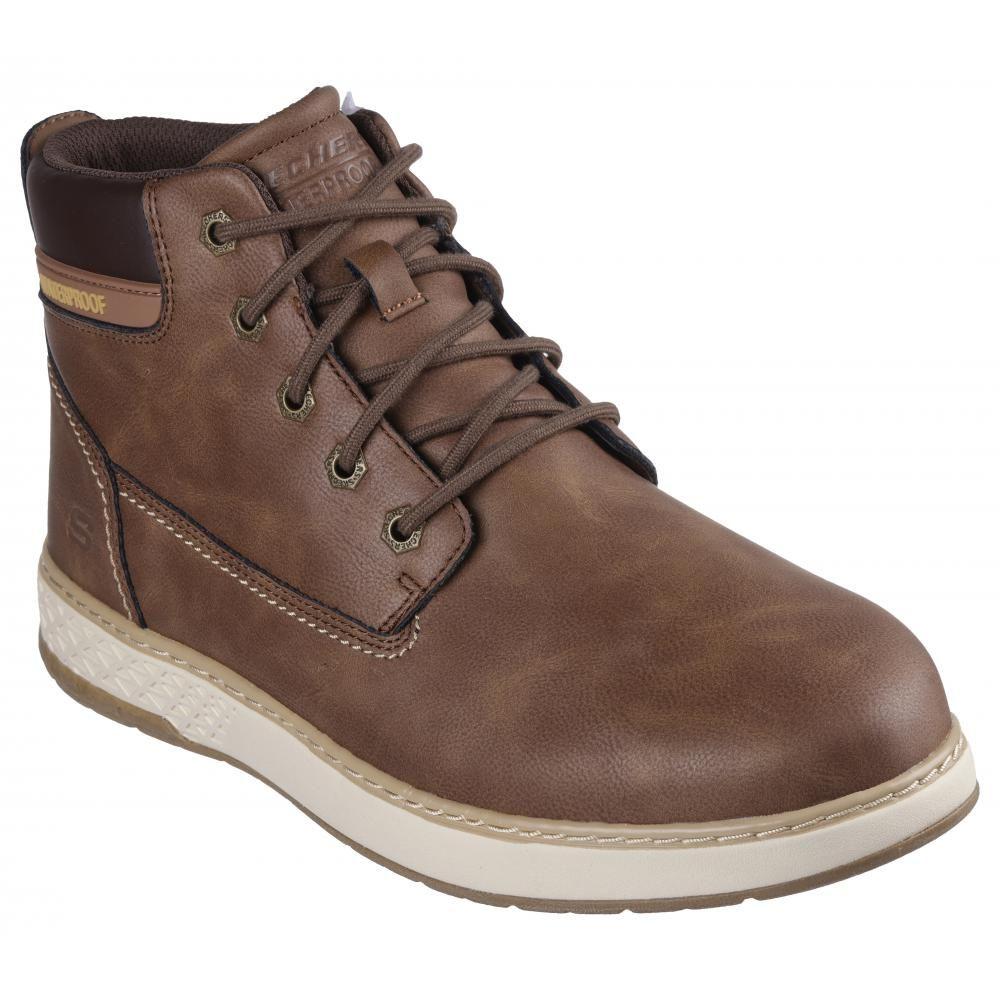 Zapato Hombre Garlan Deno Café Skechers-4