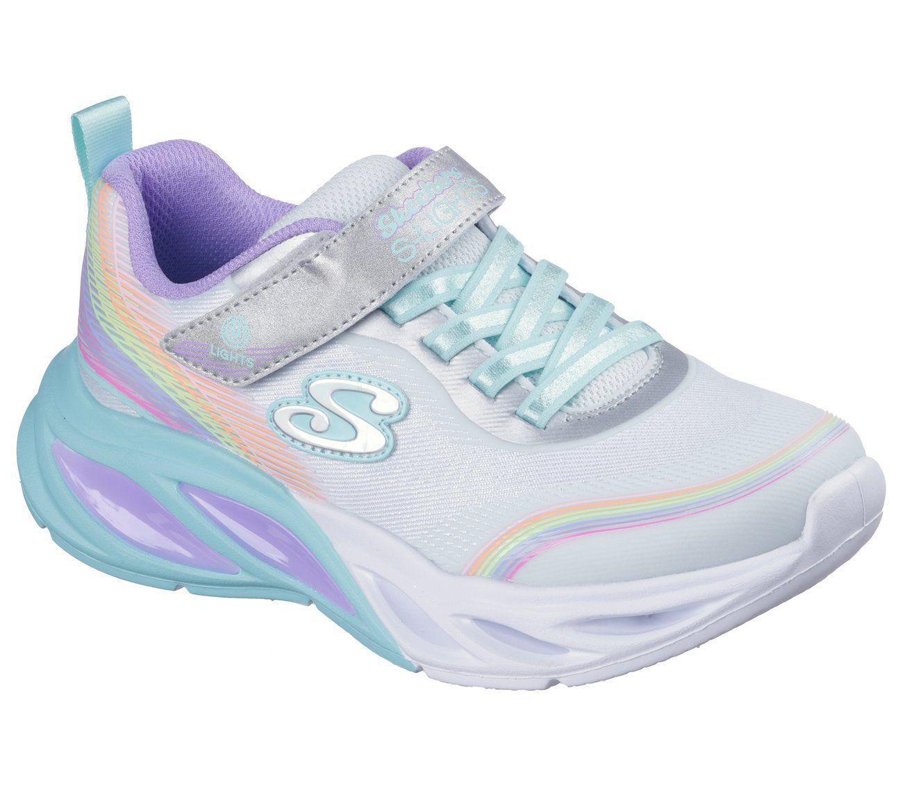 Zapatillas Niña Cosmic Glow Rainbow Beam Celeste Skechers-1
