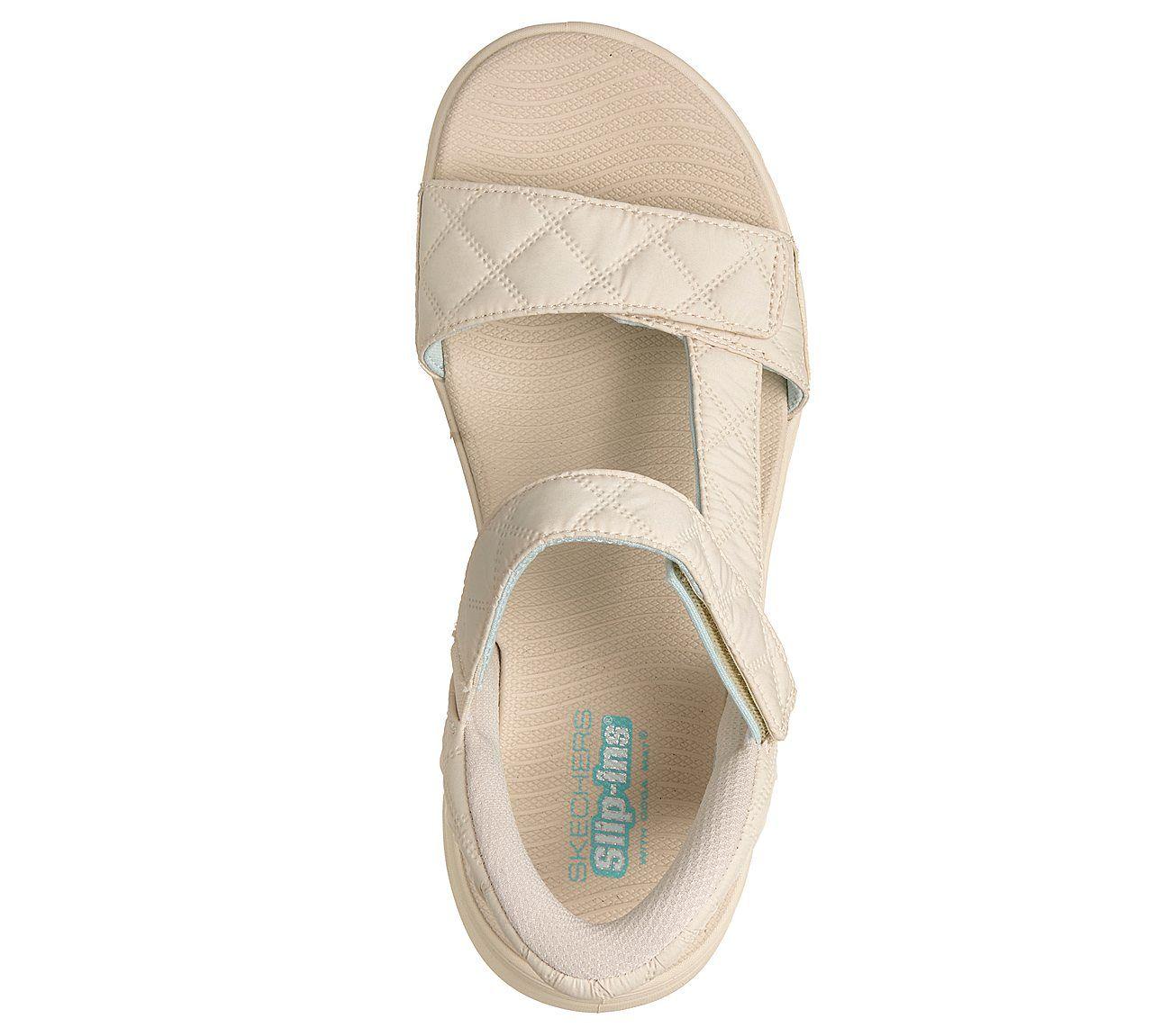 Sandalias Skechers Mujer Slip-Ins Go Walk Glide-Step Beige-1