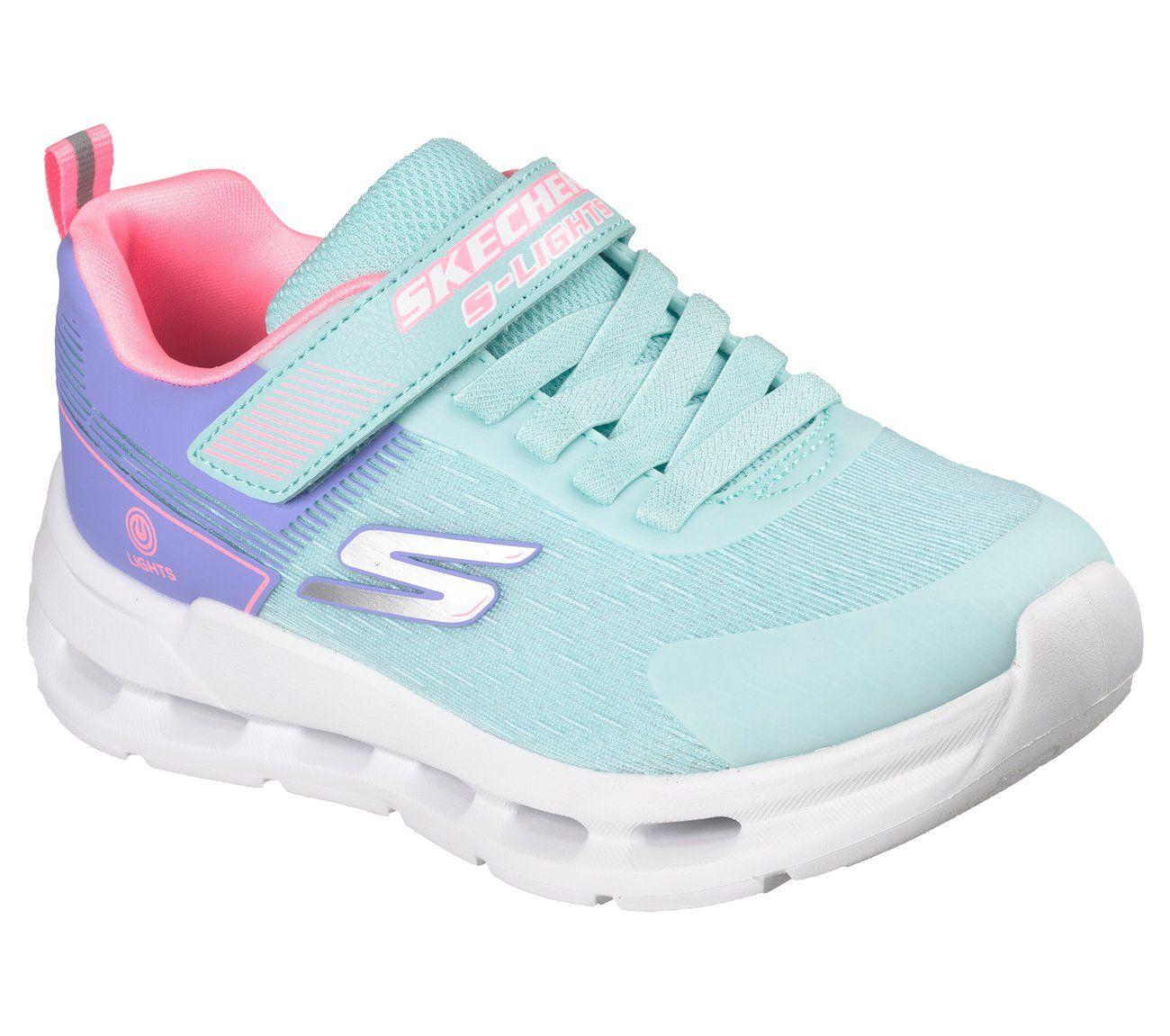 Zapatillas Niña Glide-Step Lights Celeste Skechers-3