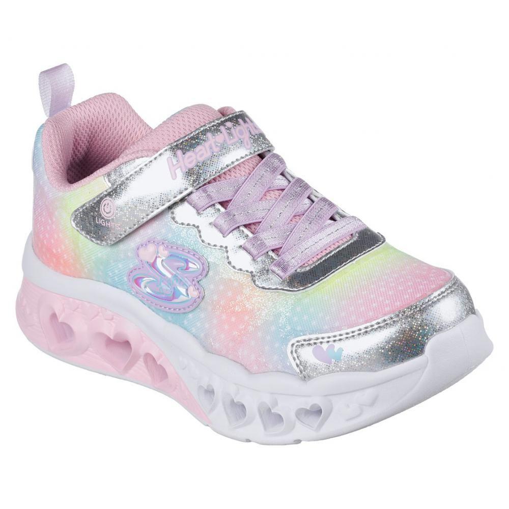 Zapatillas Niña Flutter H Lights Simply Love Gris Skechers-3