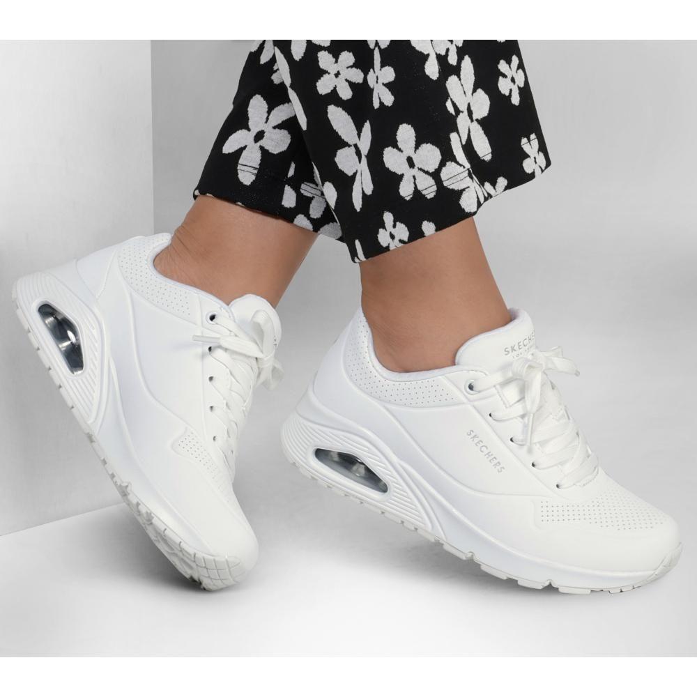 Zapatilla Mujer Uno Stand On Air Blanco Skechers-1