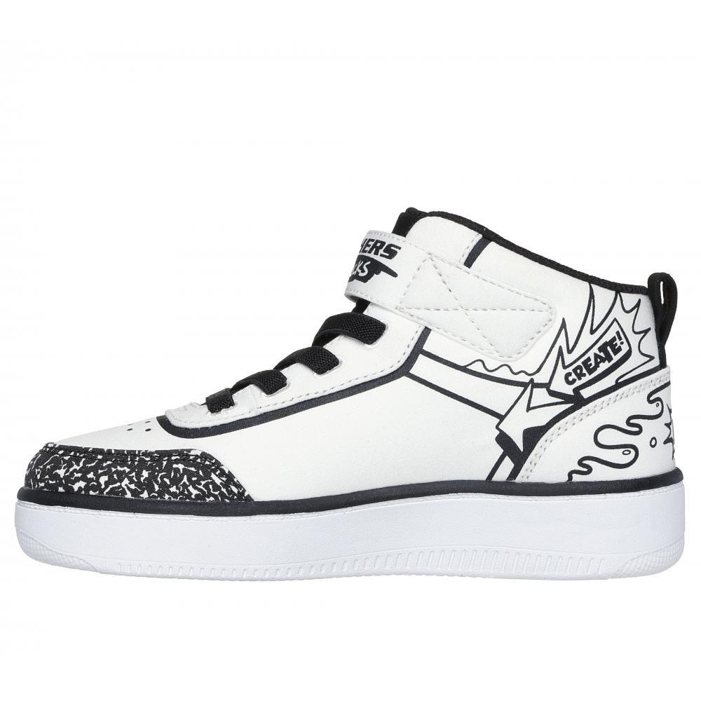 Zapatilla Niño Sport Court 92 Color-Blitz Blanco Skechers-3