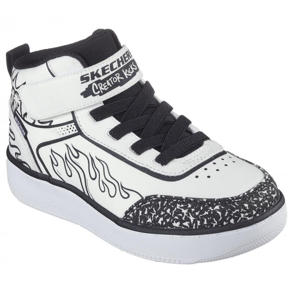 Zapatilla Niño Sport Court 92 Color-Blitz Blanco Skechers-4