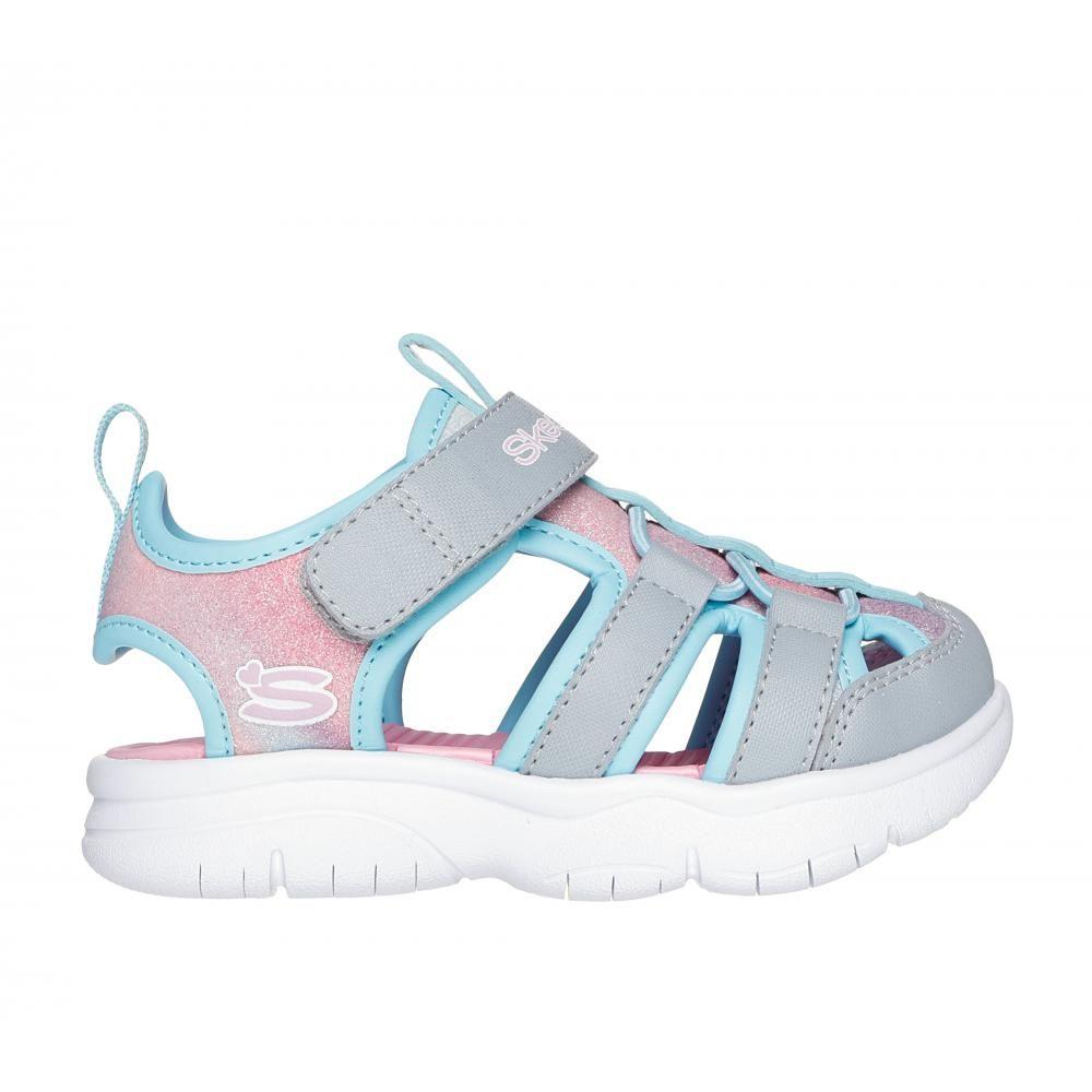 Sandalia Niña Flex Splash Daylight Shimmer Gris Skechers-0