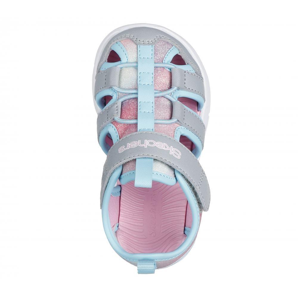Sandalia Niña Flex Splash Daylight Shimmer Gris Skechers-1