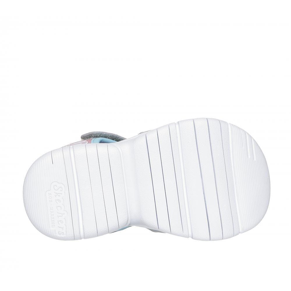 Sandalia Niña Flex Splash Daylight Shimmer Gris Skechers-2