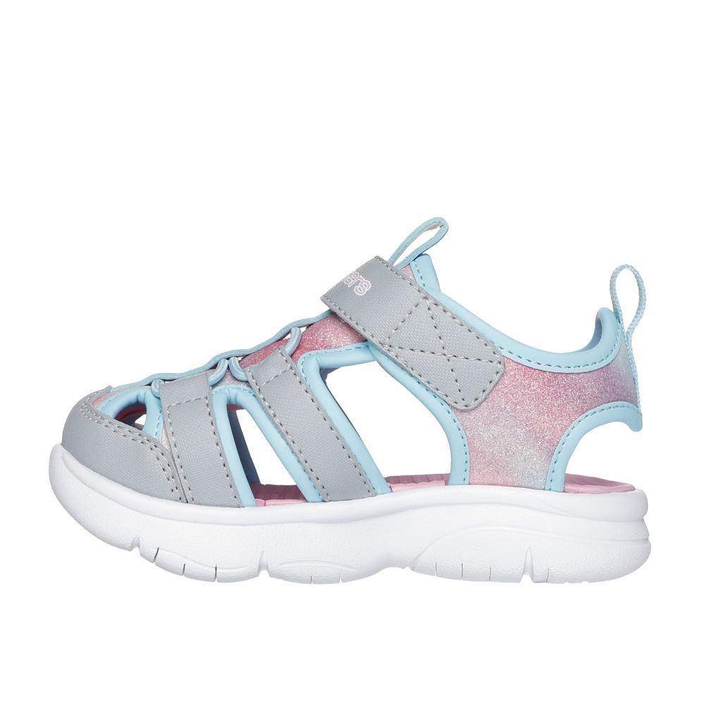 Sandalia Niña Flex Splash Daylight Shimmer Gris Skechers-3