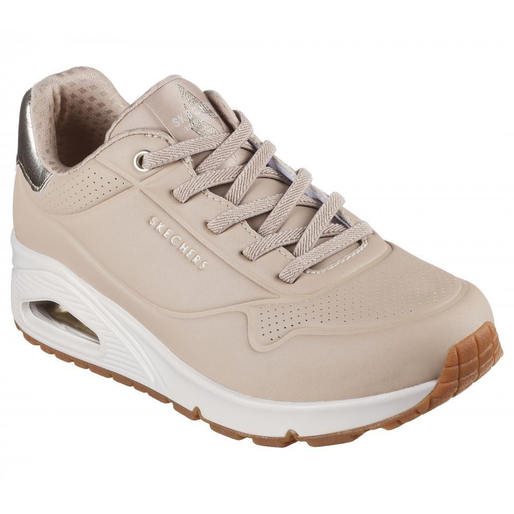 Zapatilla Mujer Uno Shimmer Away Beige Skechers A-4