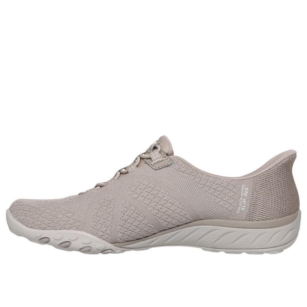Zapatillas Mujer Slipins Breathe Easy Knitty Beige Skechers-4