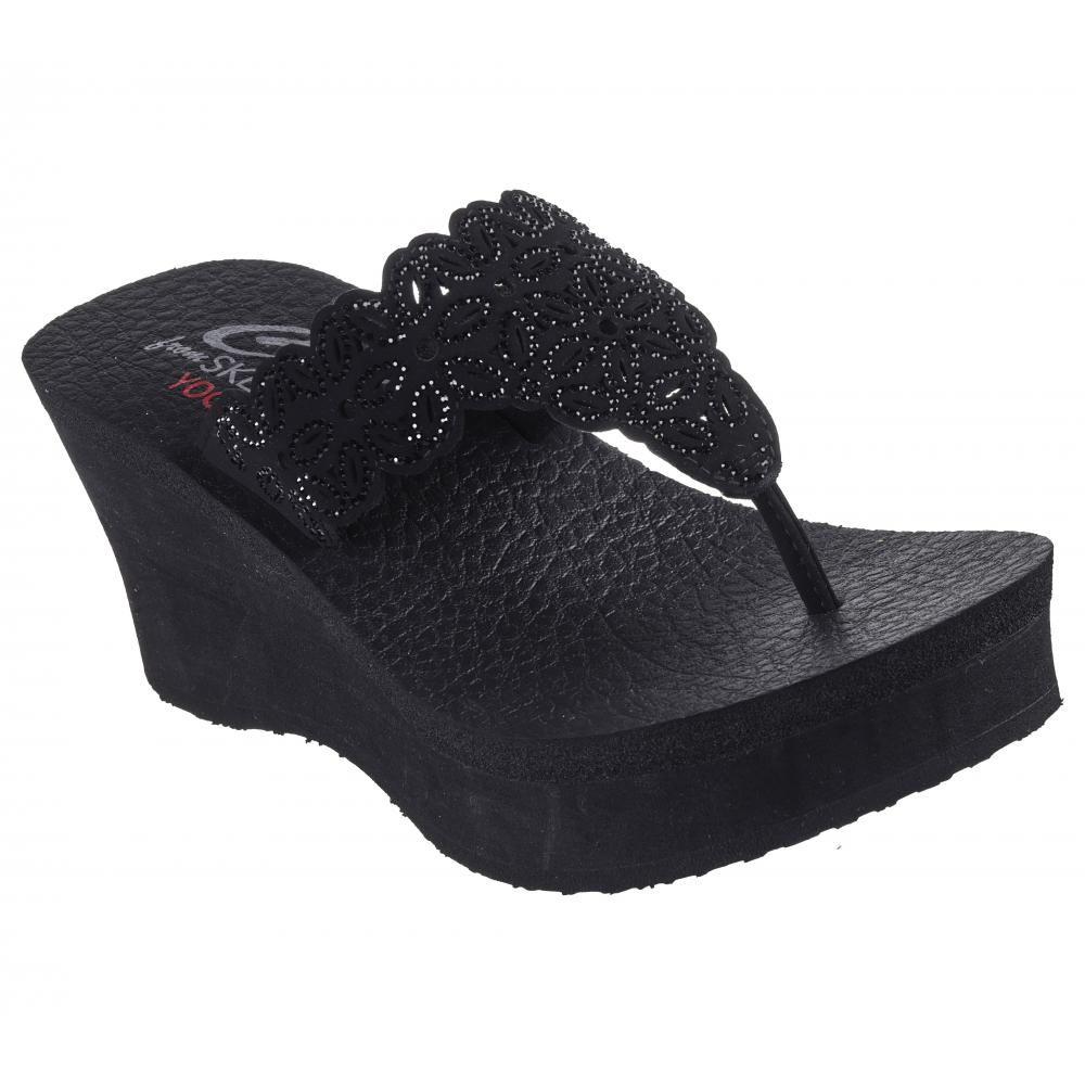 Sandalia Mujer Padma Flower Glitz Negro Skechers-4