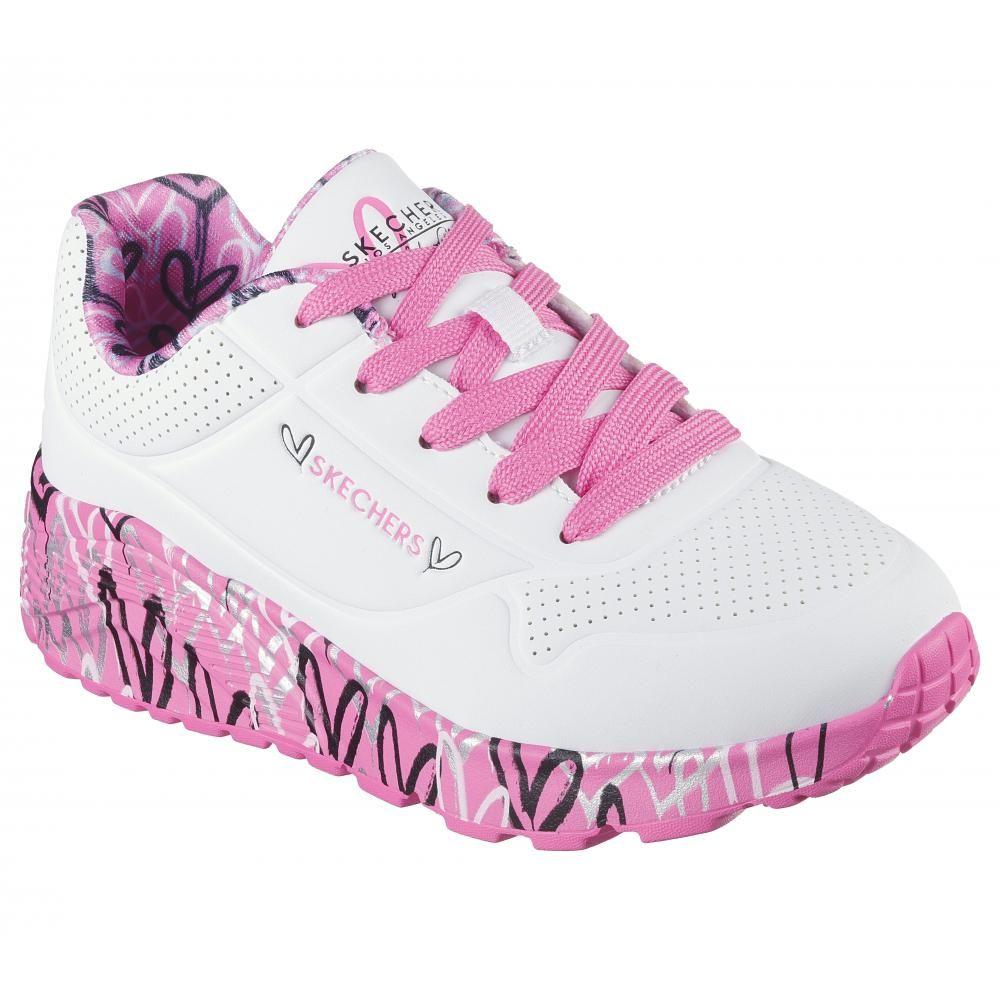 Zapatilla Niña Uno Lite Lovey Luv Blanco Skechers-4