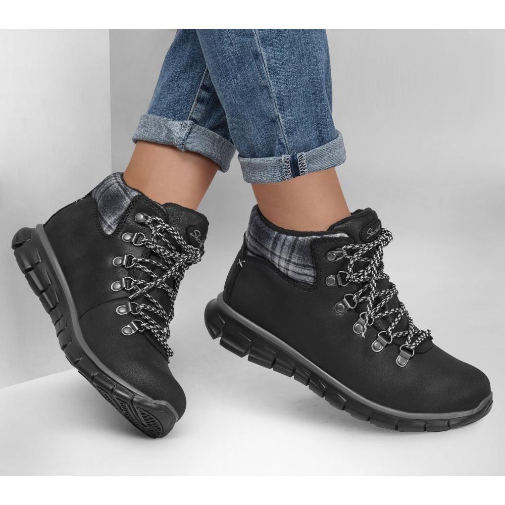 Bototos Mujer Synergy Plaid Mood Negro Skechers-1