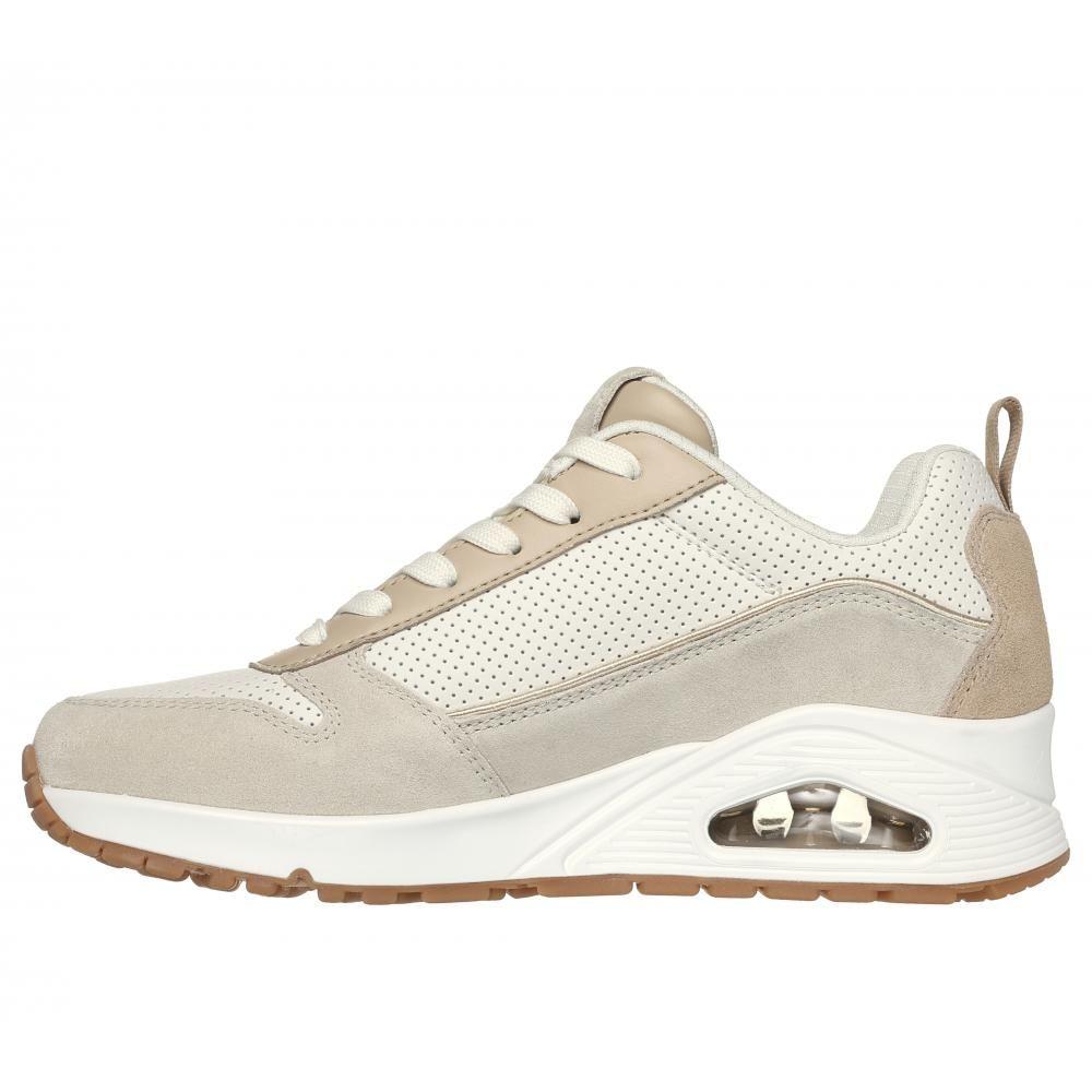 Zapatilla Mujer Uno Two Much Fun Beige Skechers-3