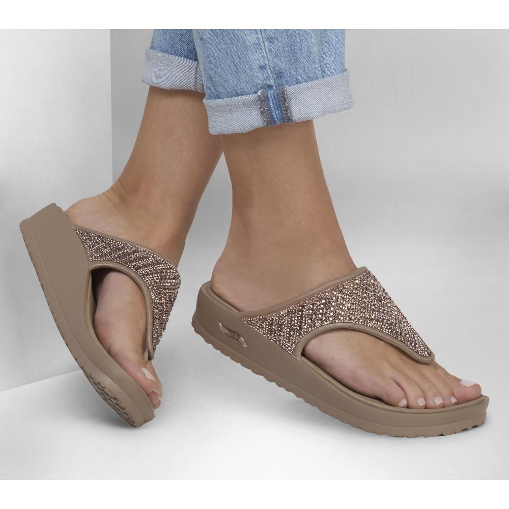 Sandalia Mujer Arch Fit Cali Breeze 2.0 Beige Skechers-1