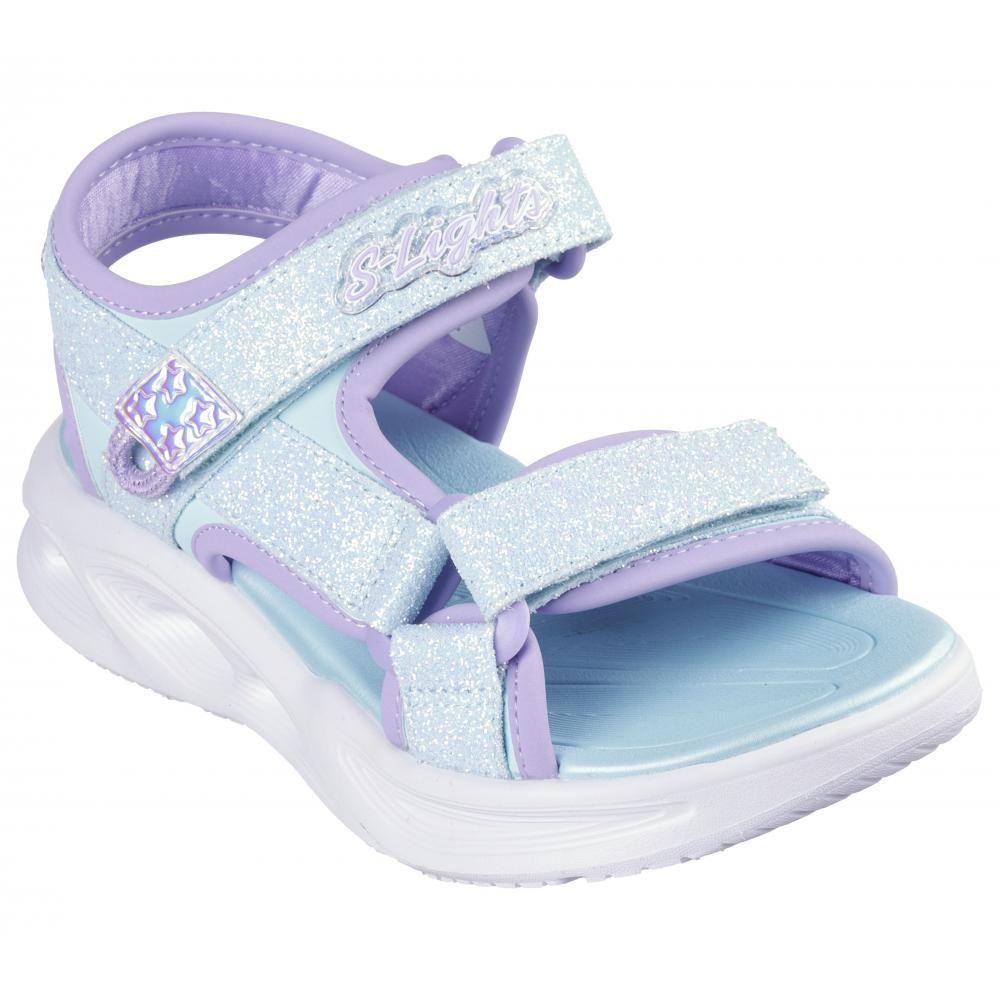 Sandalia Niña Sola Glow Sandal Celeste Skechers-4