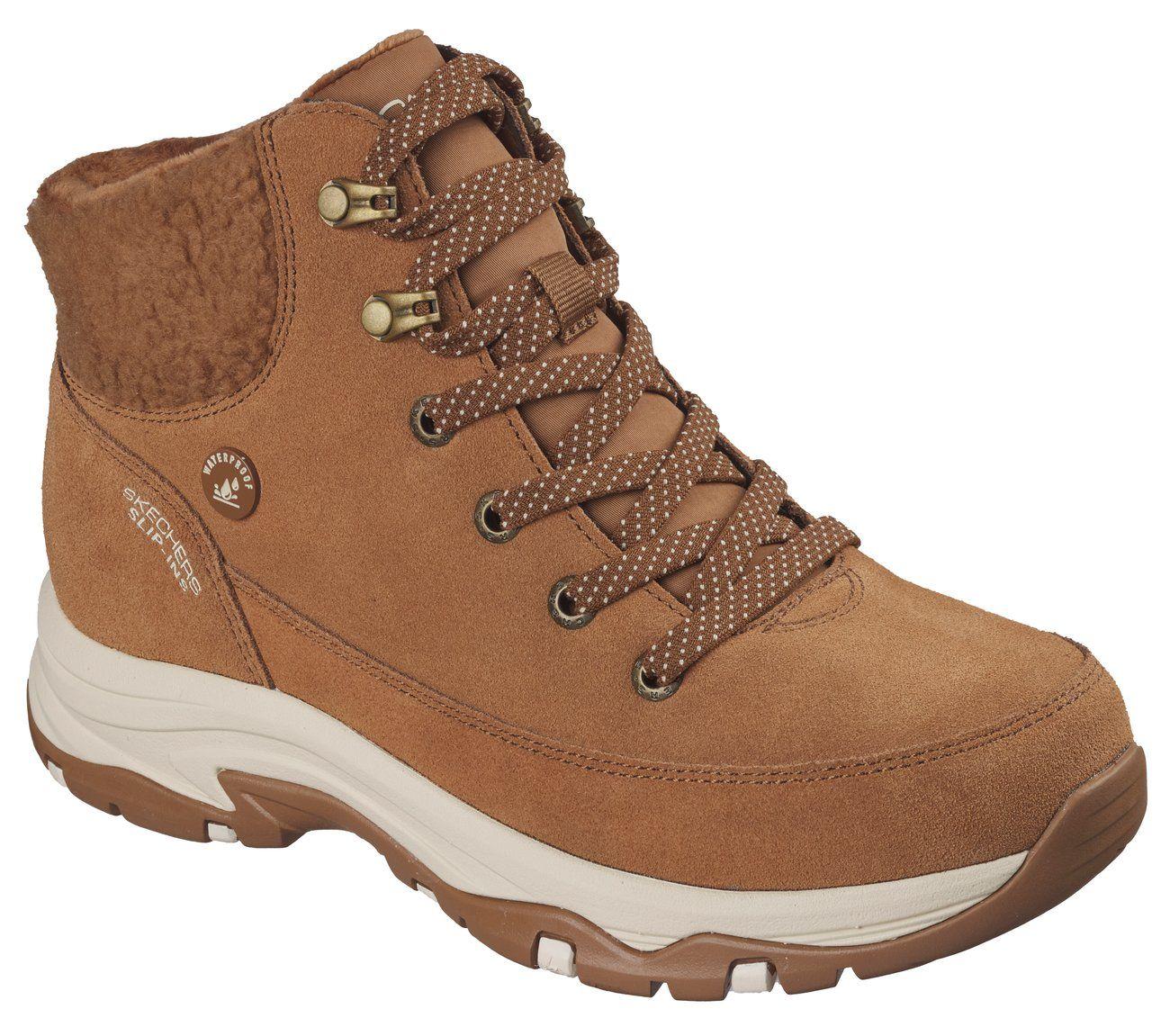 Botines Mujer Slip-ins Trego Snow Breeze Café Skechers-3