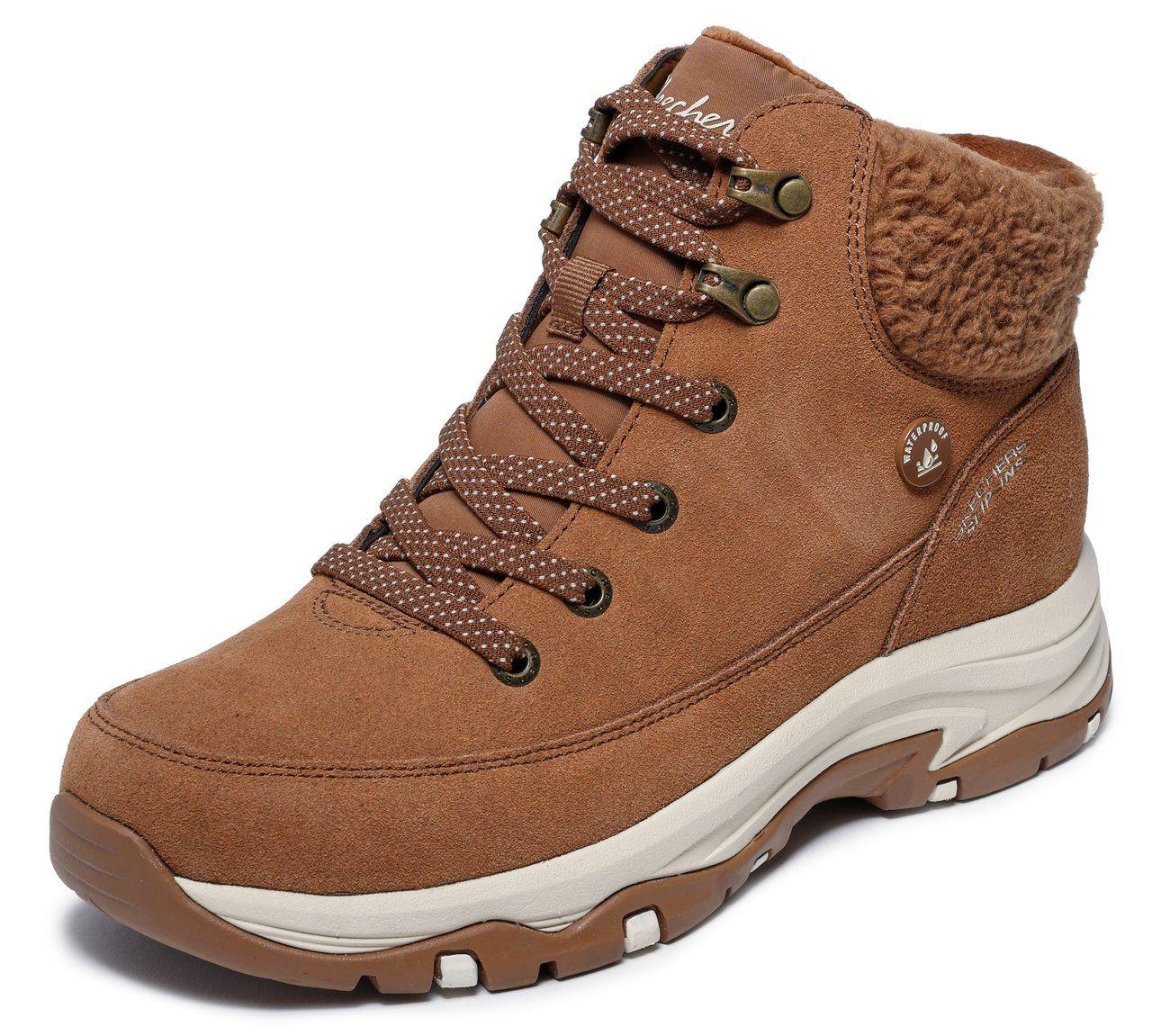 Botines Mujer Slip-ins Trego Snow Breeze Café Skechers-4