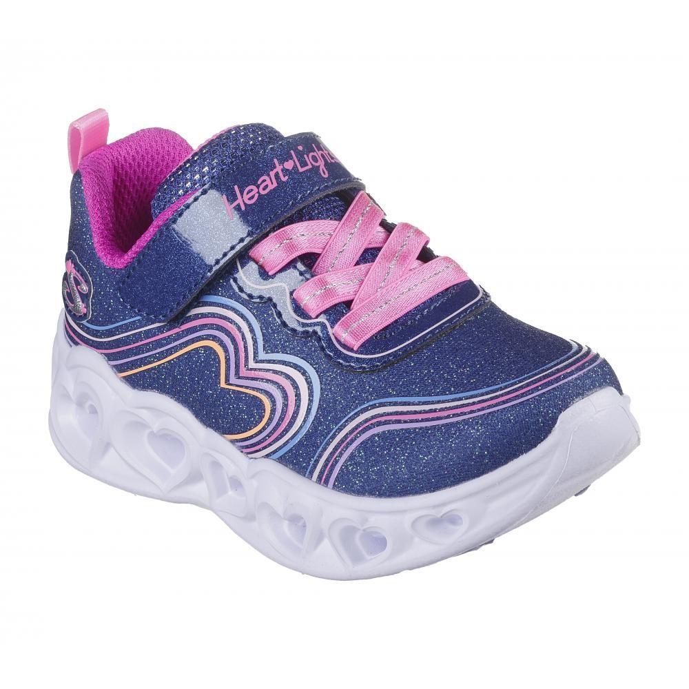 Zapatilla Niña Heart Lights Retro Hearts Azul Skechers-4