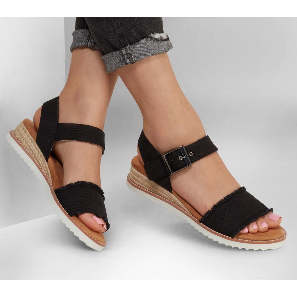 Sandalia Mujer Desert Kiss Adobe Princess Negro Skechers-1
