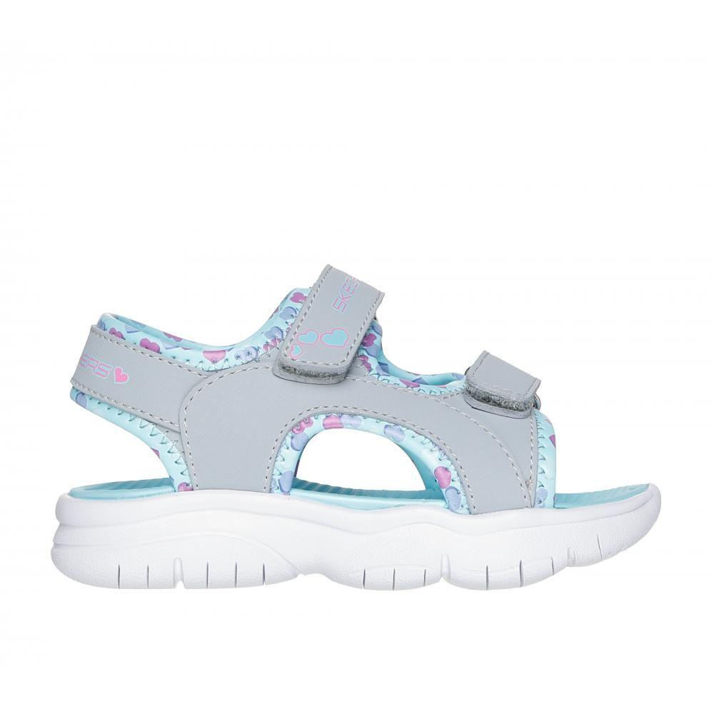 Sandalia Niña Flex Splash Heart Galore Gris Skechers-0